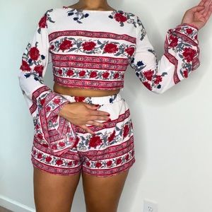 Two piece shirt and short set